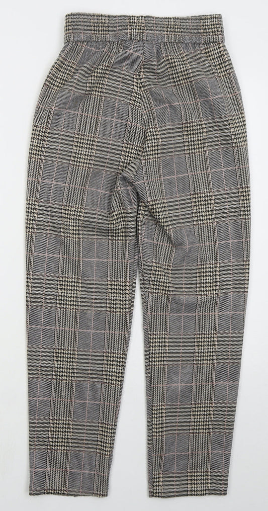 Primarl Womens Beige Check Polyester Trousers  Size 4 L25 in Regular