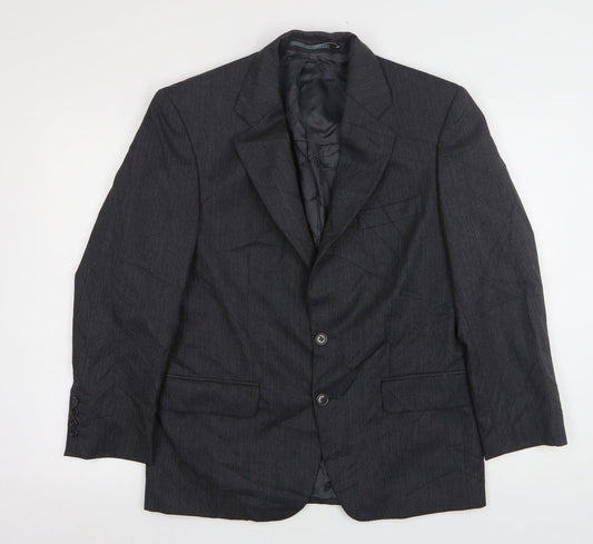 Mr Harry Mens Grey  Polyester Jacket Suit Jacket Size 38