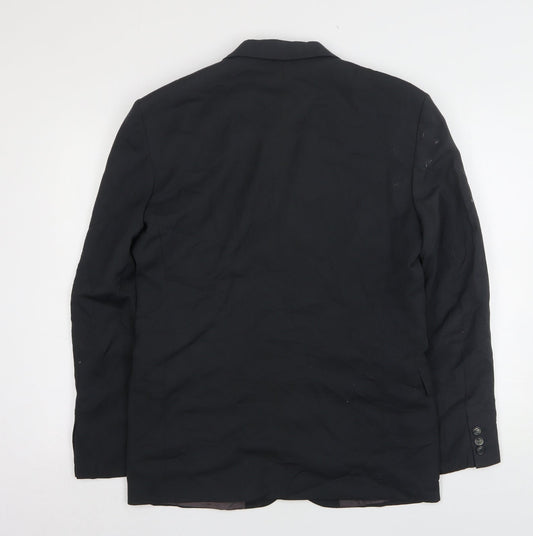 A.W. Trench Mens Black  Wool Jacket Suit Jacket Size 36