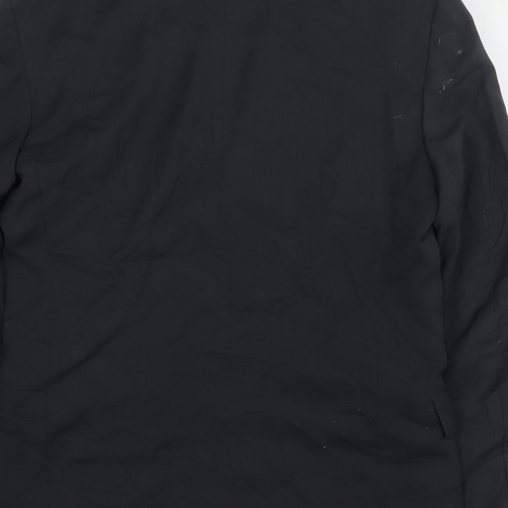 A.W. Trench Mens Black  Wool Jacket Suit Jacket Size 36