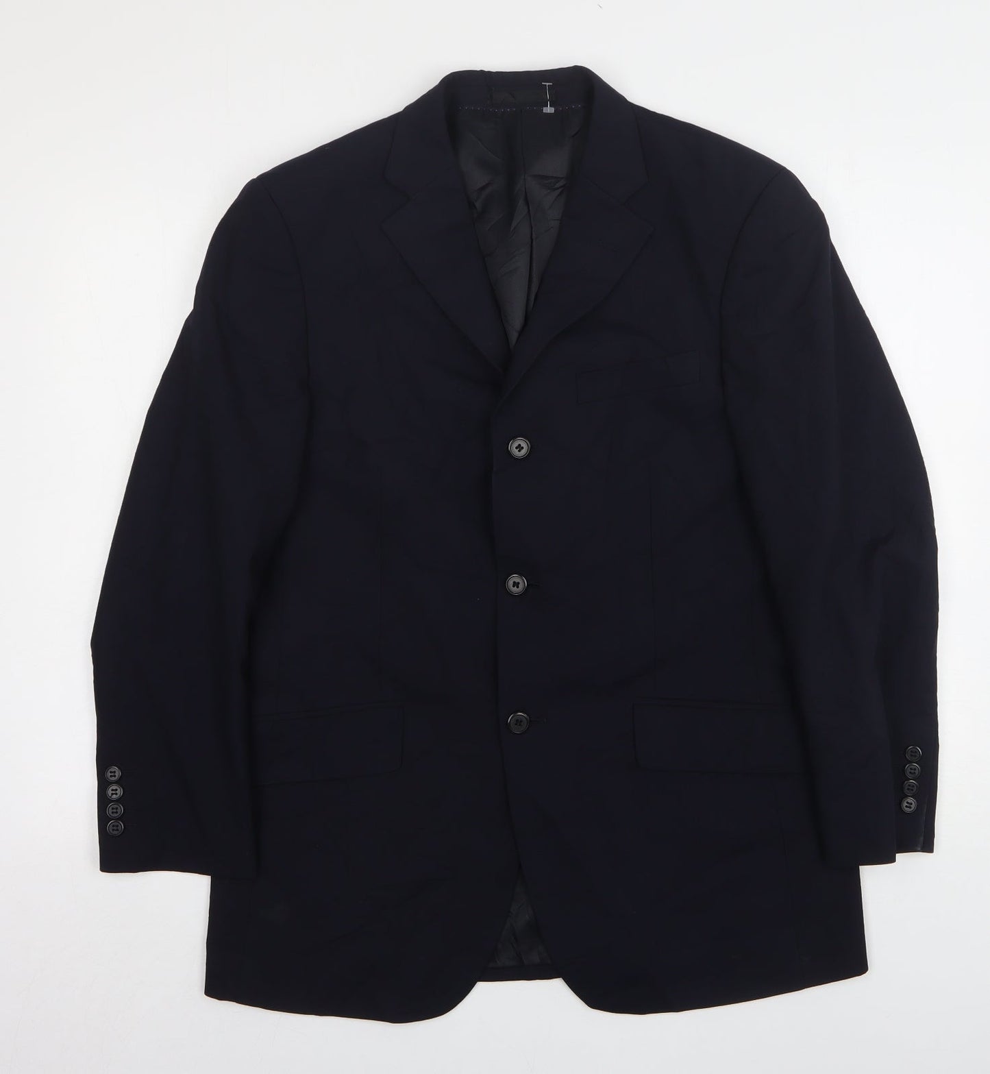 Charlton Grey Mens Blue  Wool Jacket Suit Jacket Size 38