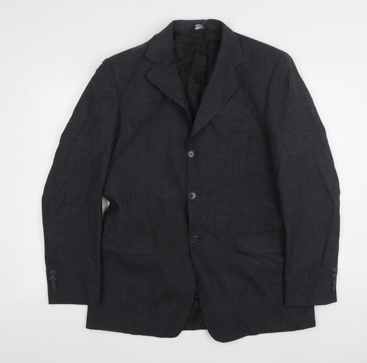Vivaldi Mens Grey  Wool Jacket Suit Jacket Size 40