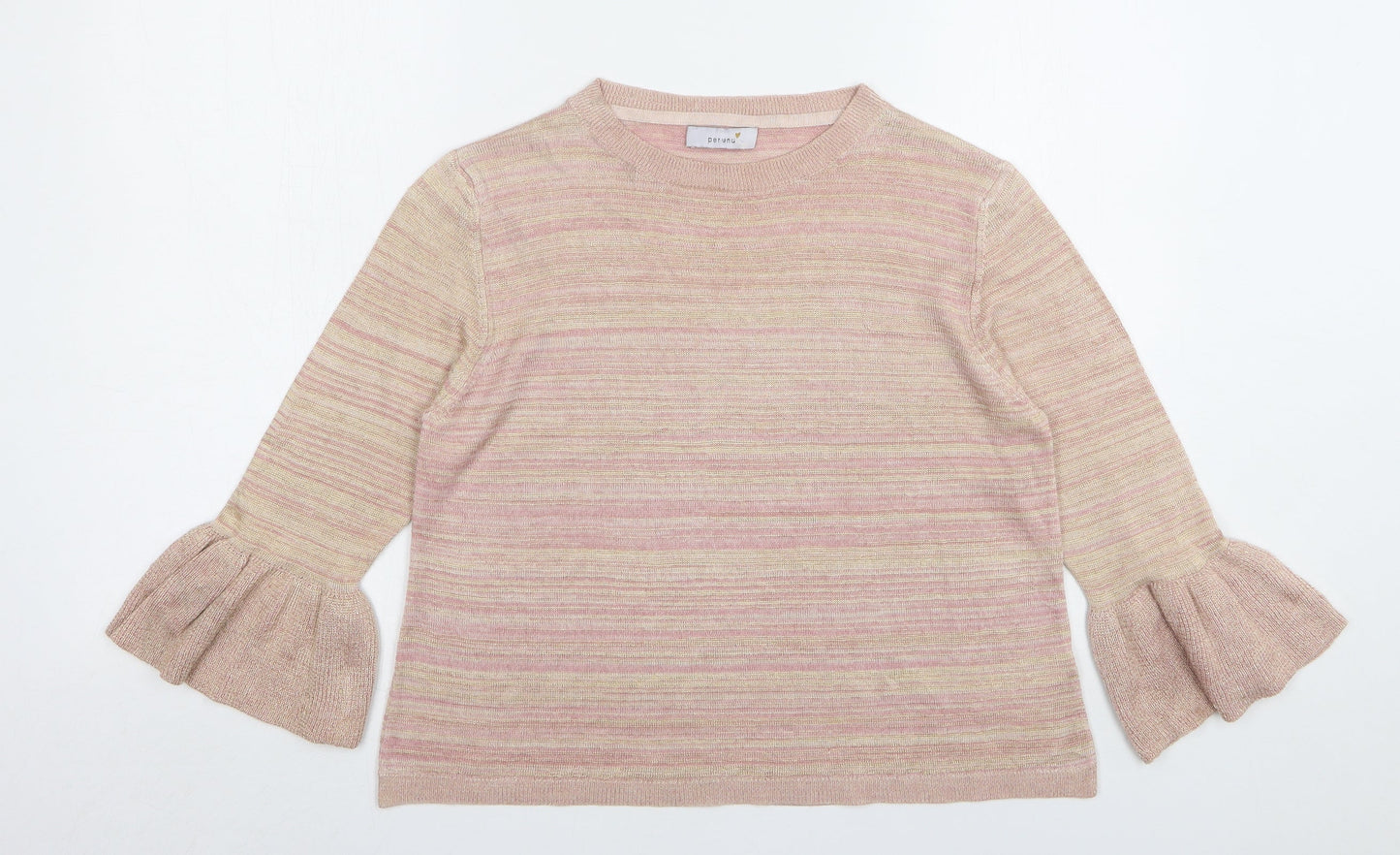 Marks and Spencer Womens Pink Round Neck  Polyester Pullover Jumper Size 12
