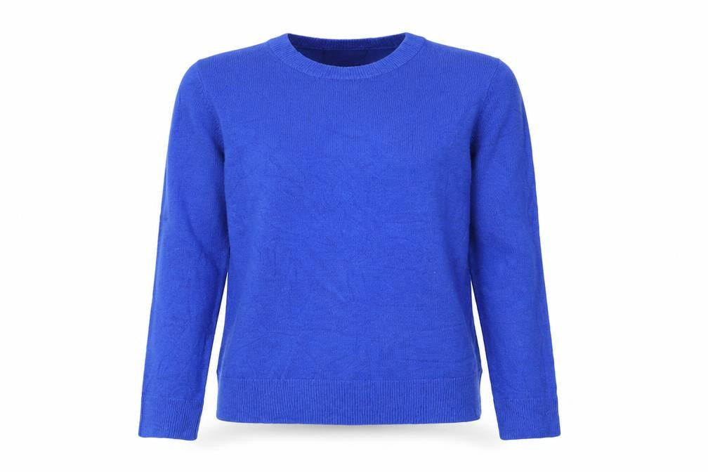 Marks and Spencer Womens Blue Round Neck  Acrylic Pullover Jumper Size 8