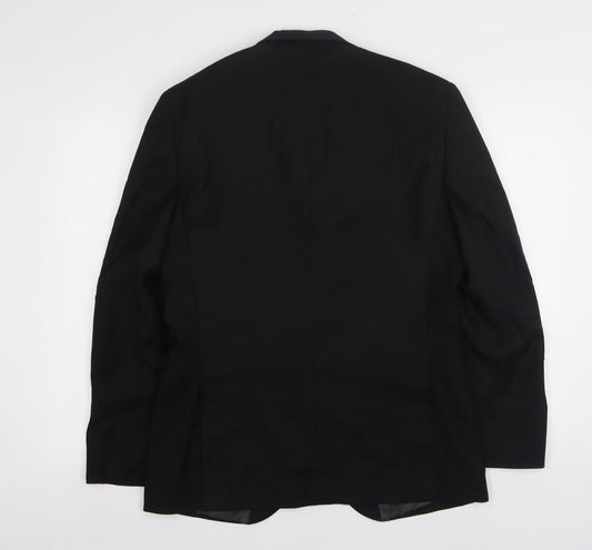 Geroeg Mens Black  Polyester Jacket Suit Jacket Size 38