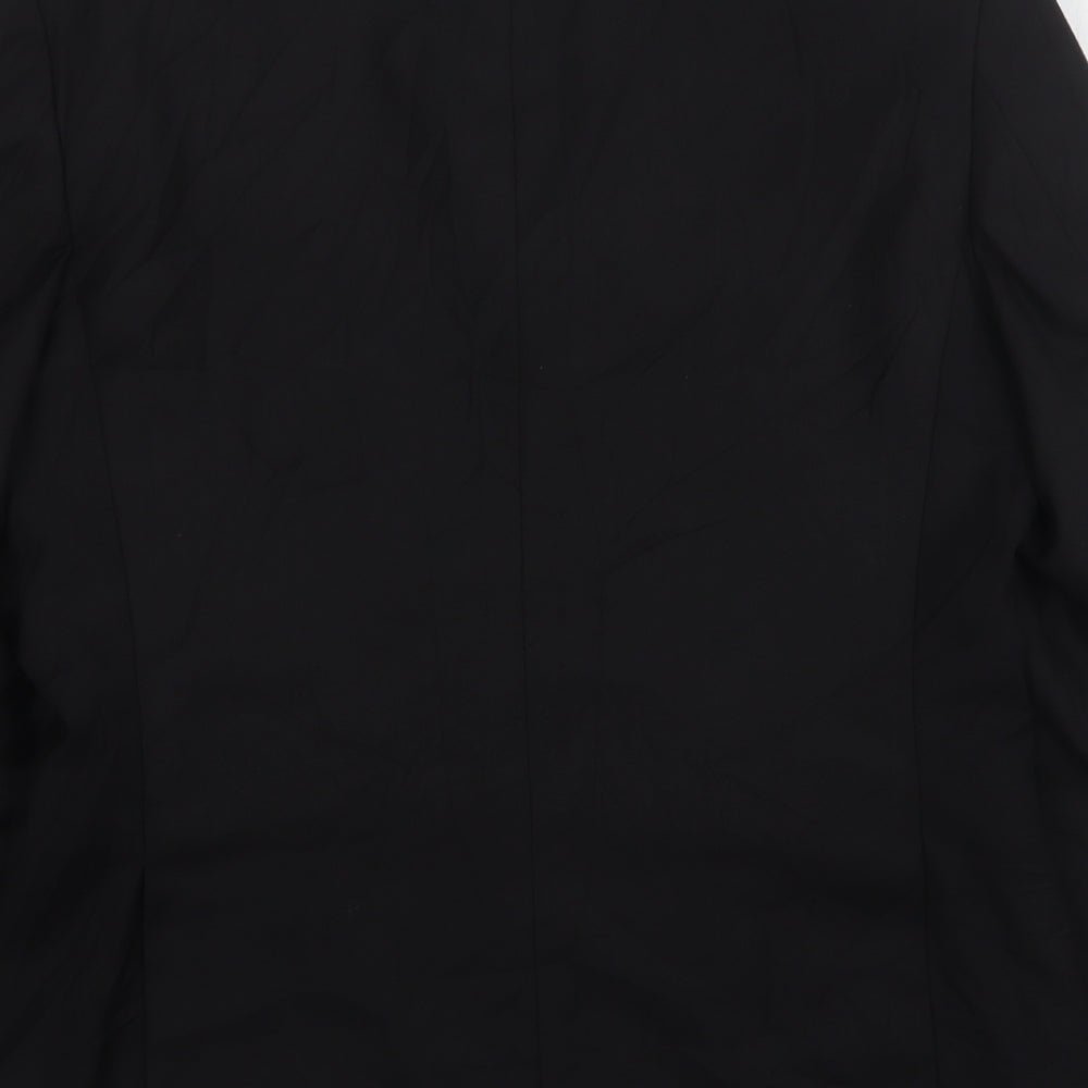 Geroeg Mens Black  Polyester Jacket Suit Jacket Size 38