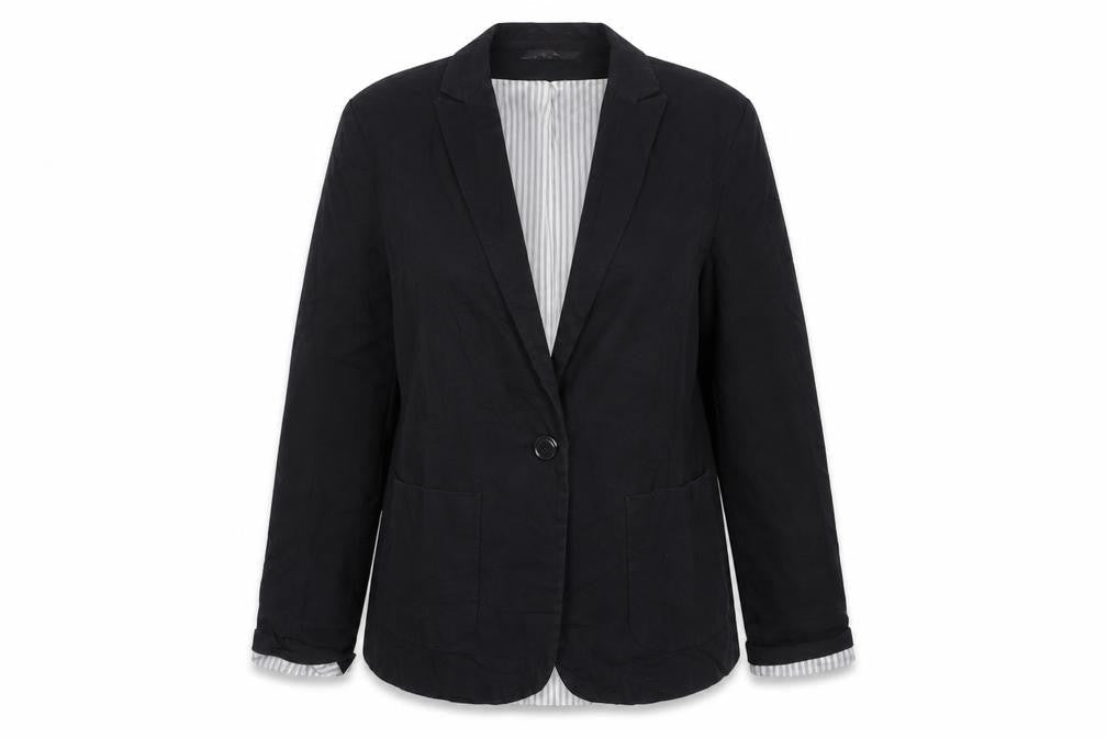 New Look Womens Black  Cotton Jacket Blazer Size 10