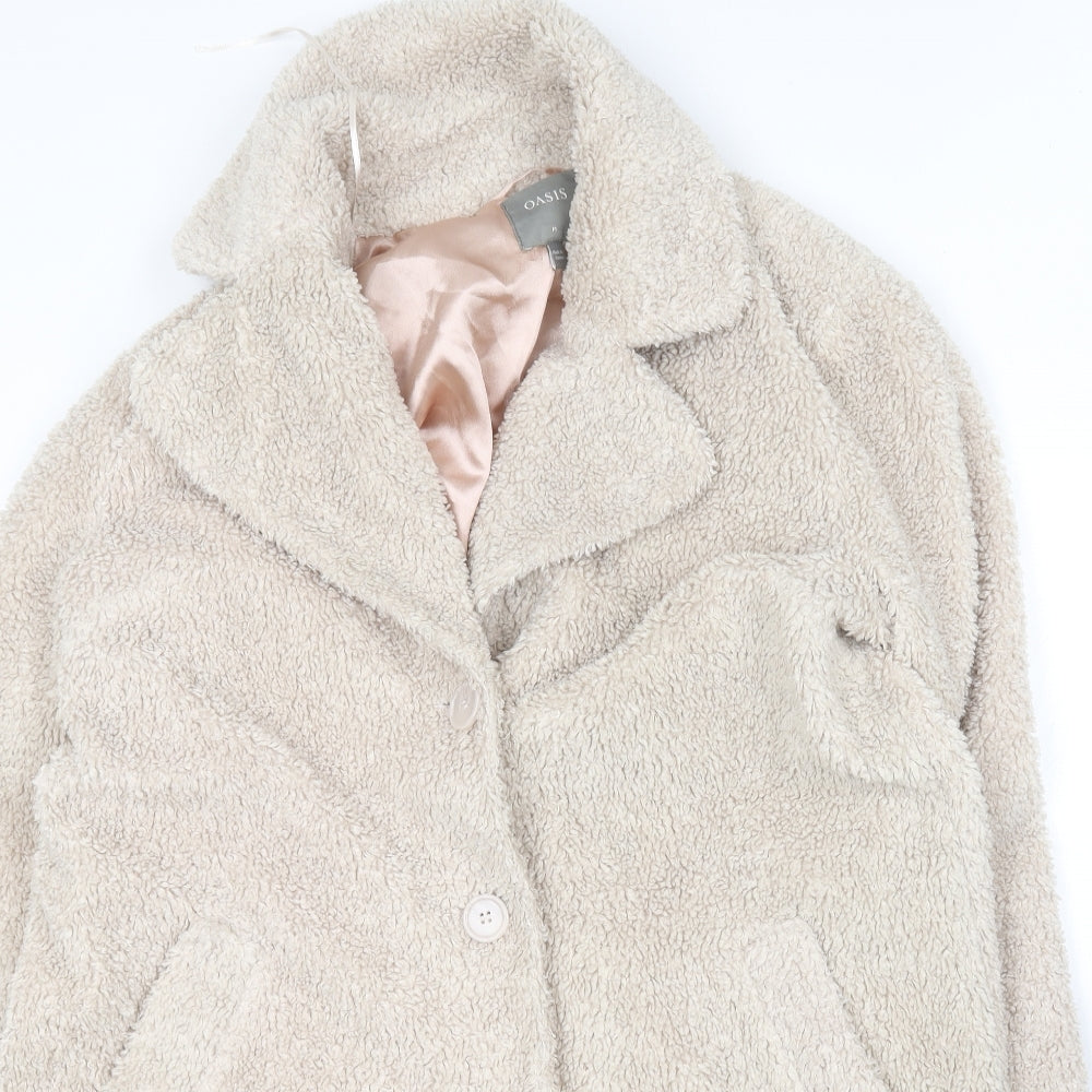 Oasis Womens Beige   Overcoat Coat Size M