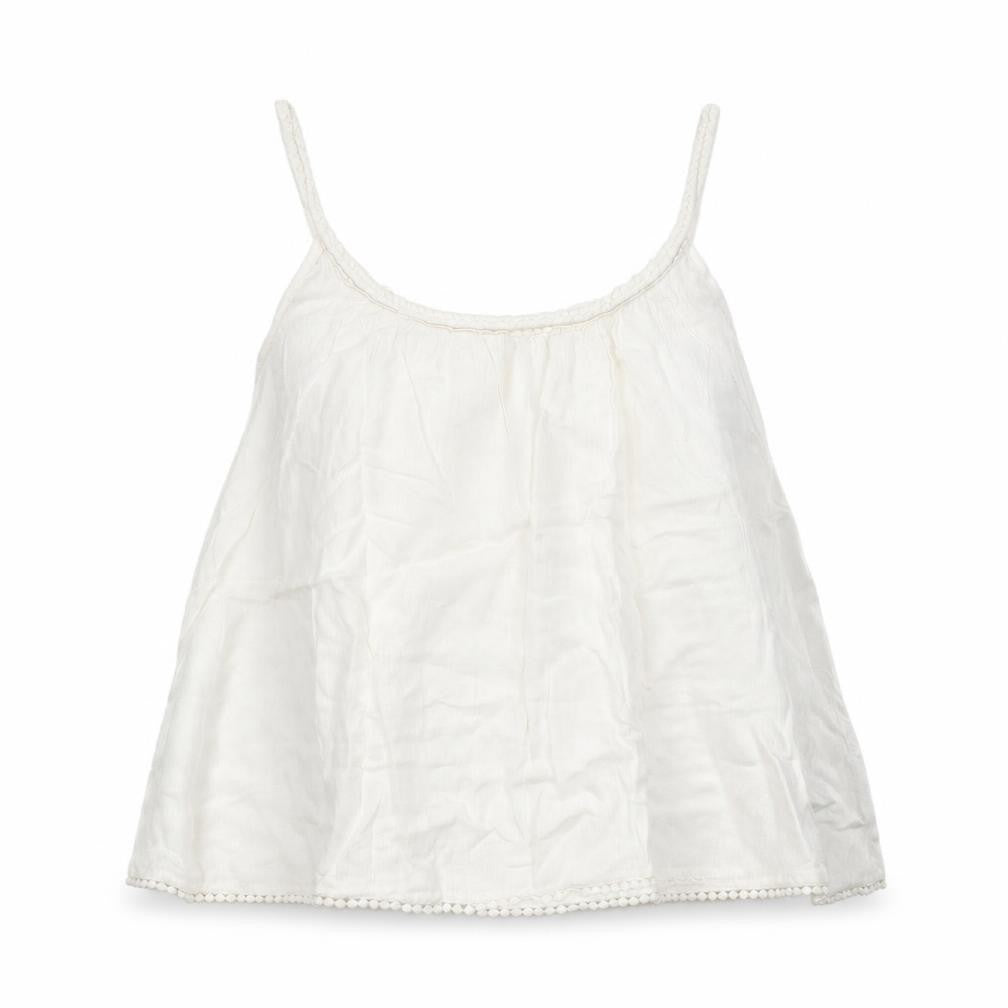 New Look Womens White  Viscose Camisole T-Shirt Size 10 Round Neck