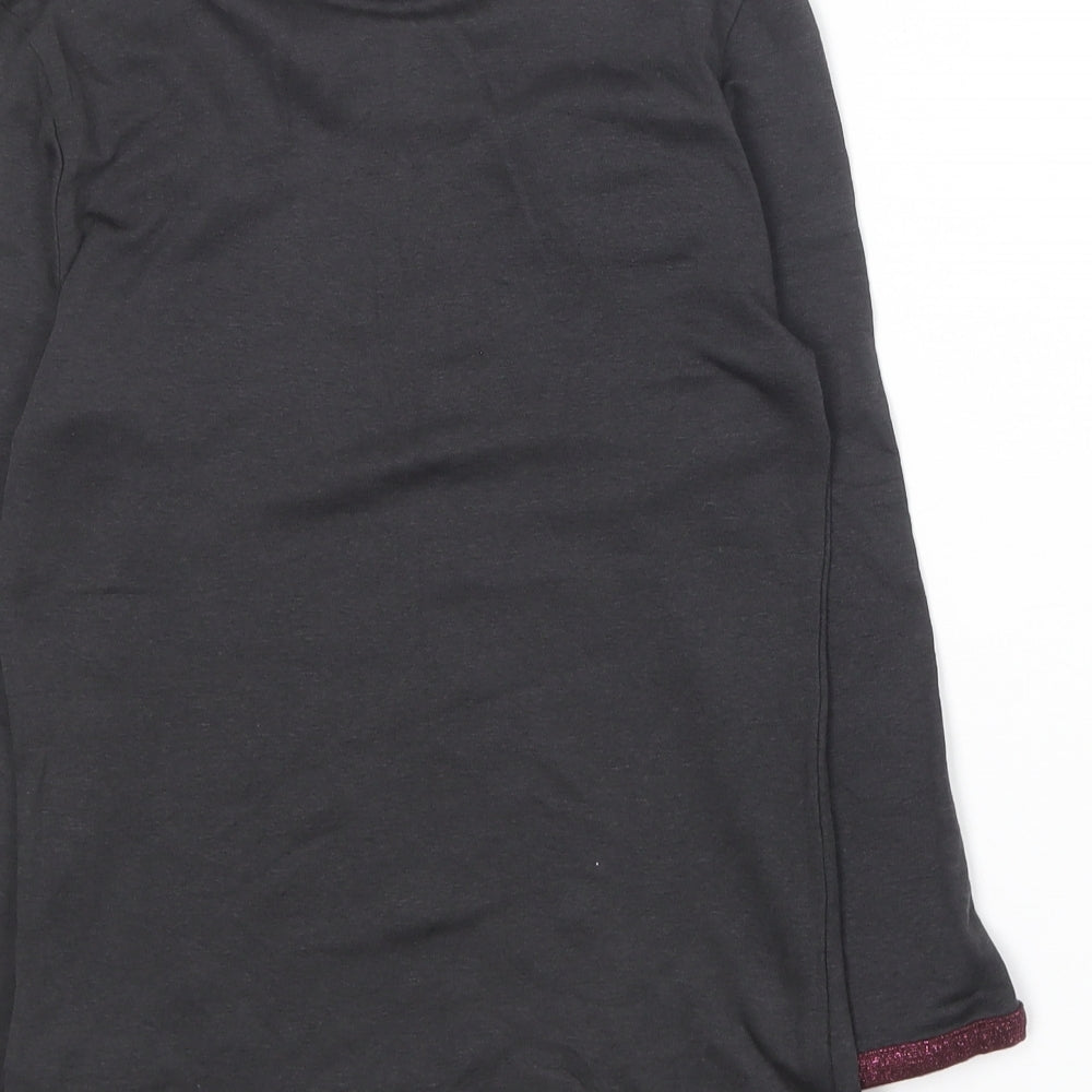 Zara Womens Grey  Lyocell Basic T-Shirt Size S Roll Neck