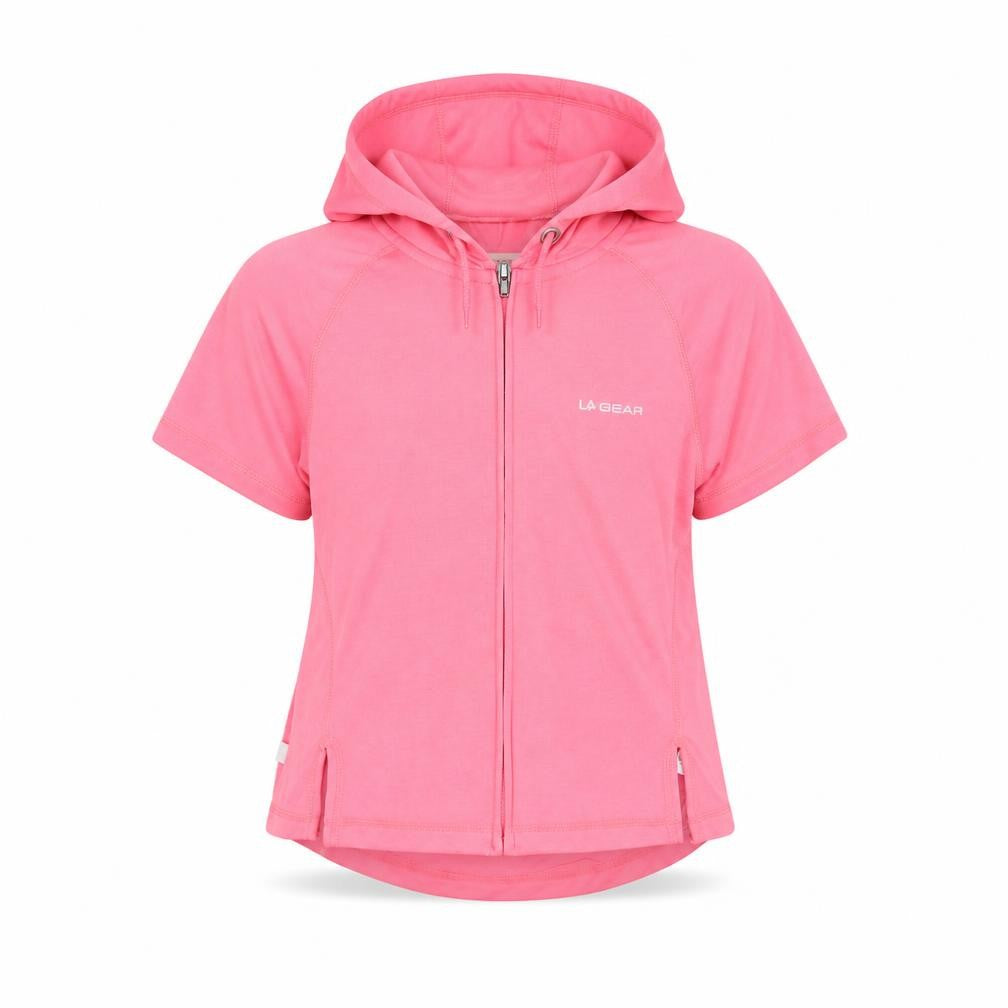 LA Gear Girls Pink  Polyester Full Zip Hoodie Size 8 Years  Zip