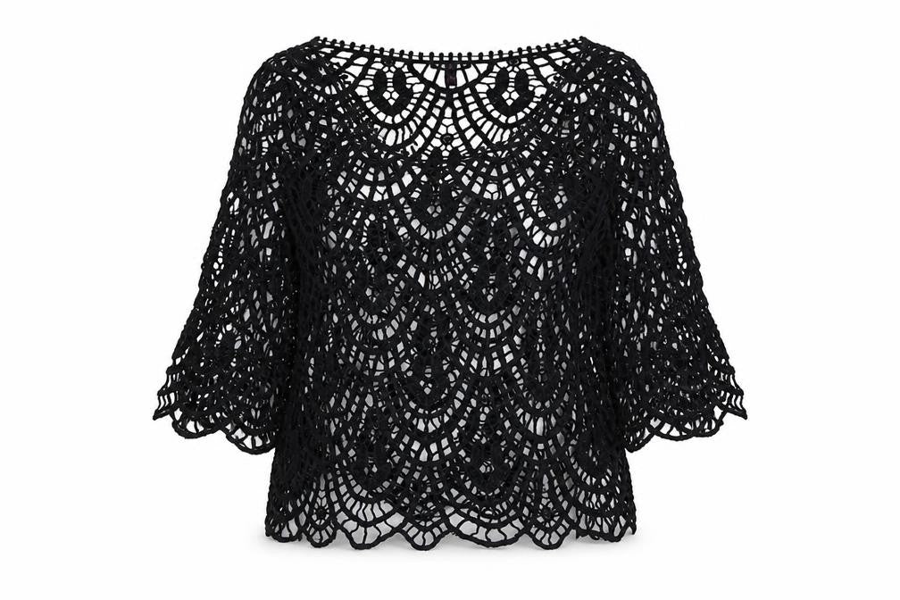 Mandi Womens Black Round Neck  Polyester Pullover Jumper Size 10