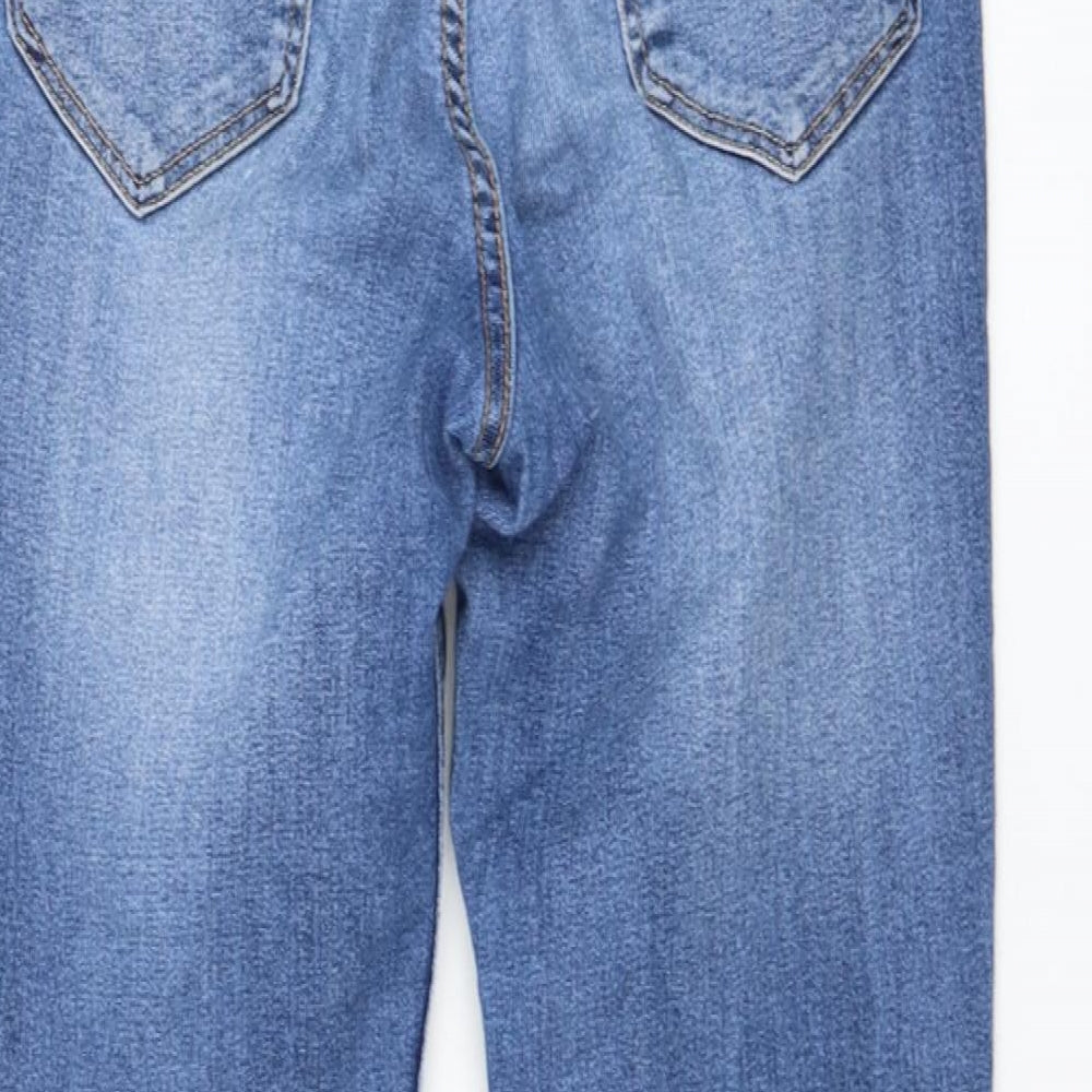 H&M Womens Blue  Cotton Skinny Jeans Size 8 L30 in Regular Zip