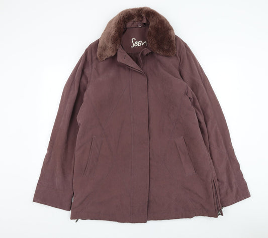 Soon Womens Purple   Overcoat Coat Size 14  Zip