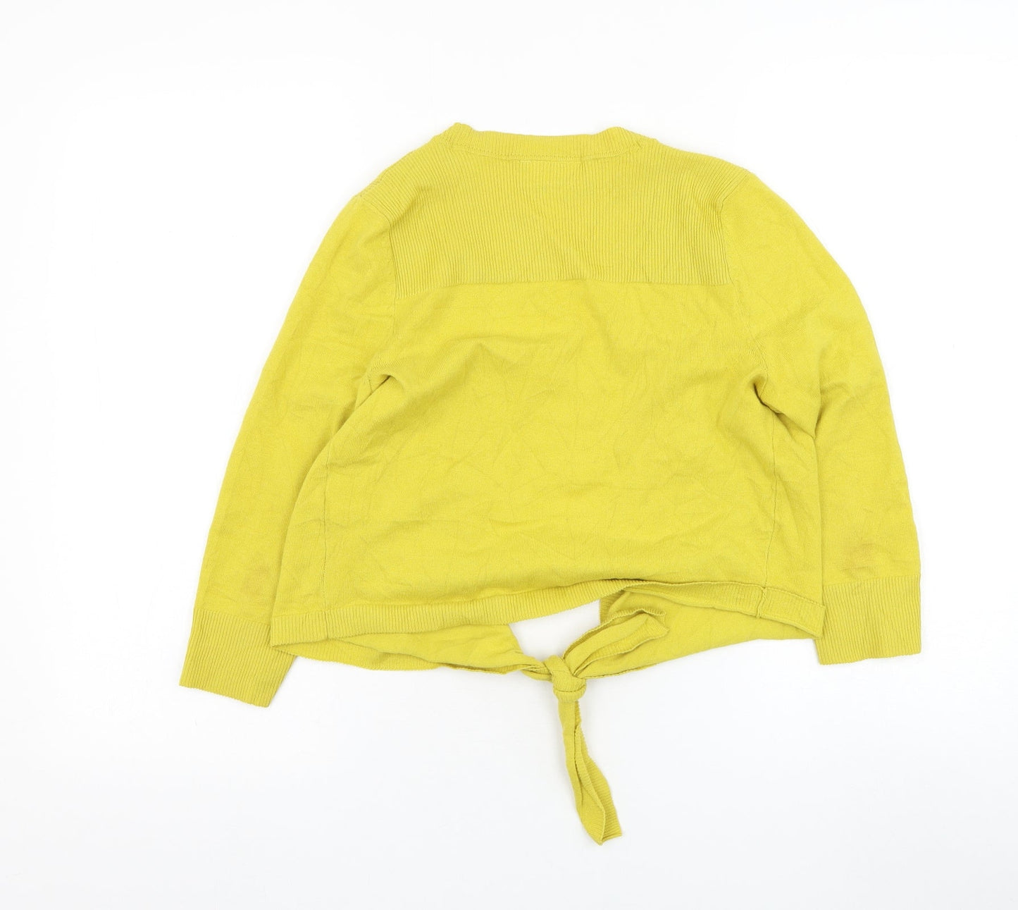 Wallis Womens Yellow V-Neck  Cotton Cardigan Jumper Size S