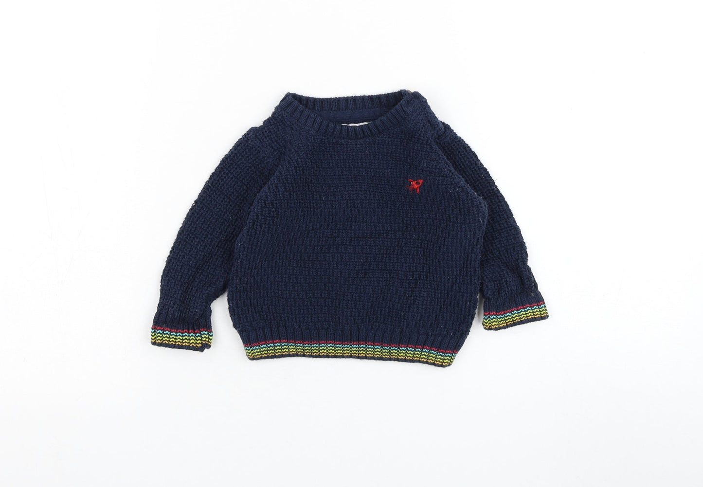 F&F Boys Blue  Cotton Pullover Jumper Size 3-6 Months  Pullover