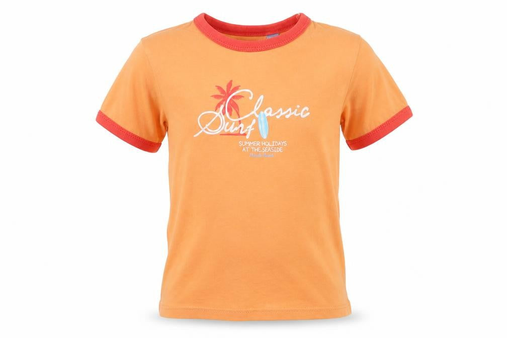 Okaidi Girls Orange  100% Cotton Jersey T-Shirt Size 3 Years Crew Neck Pullover - Surf