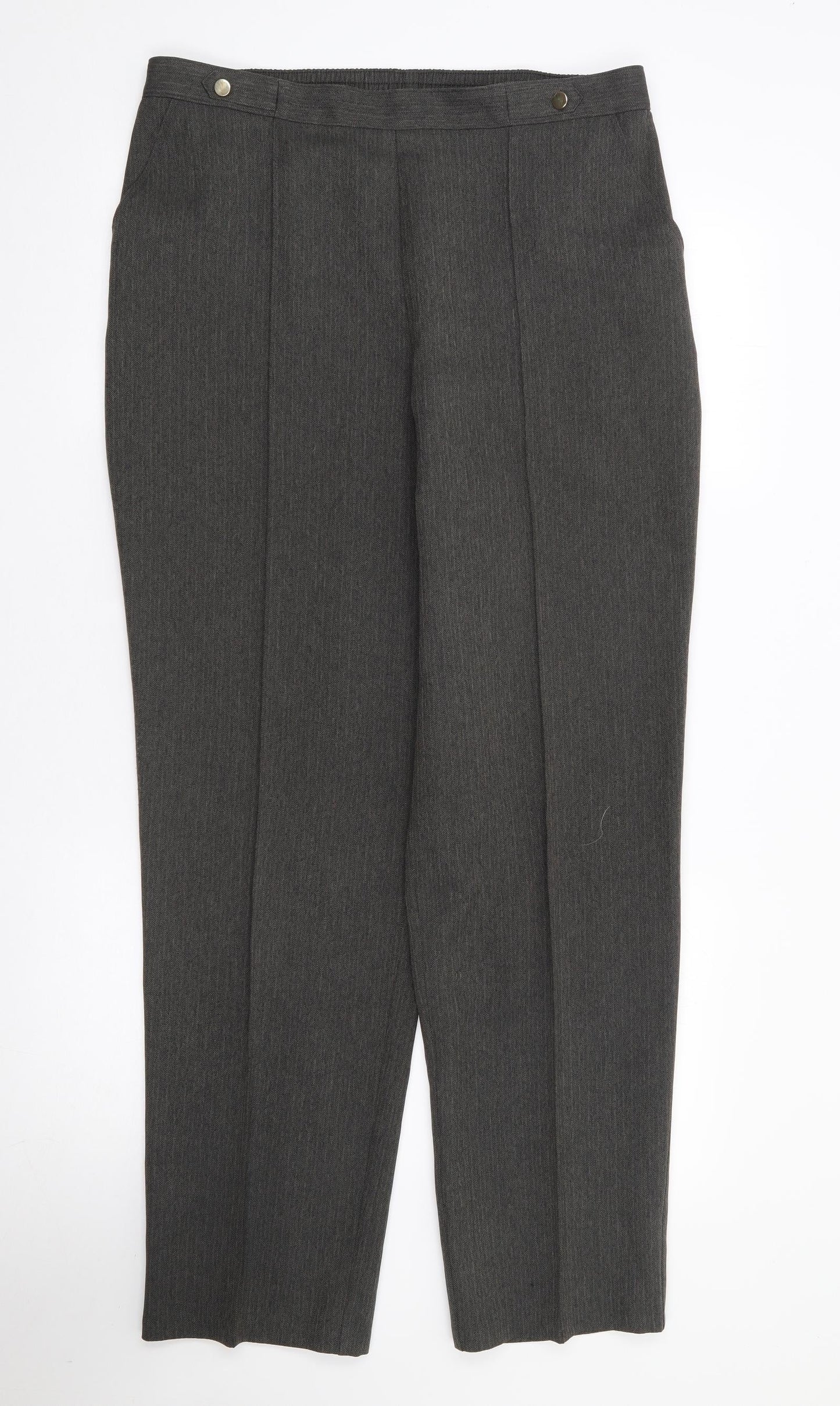 Marks and Spencer Womens Brown  Polyester Trousers  Size 14 L33 in Regular