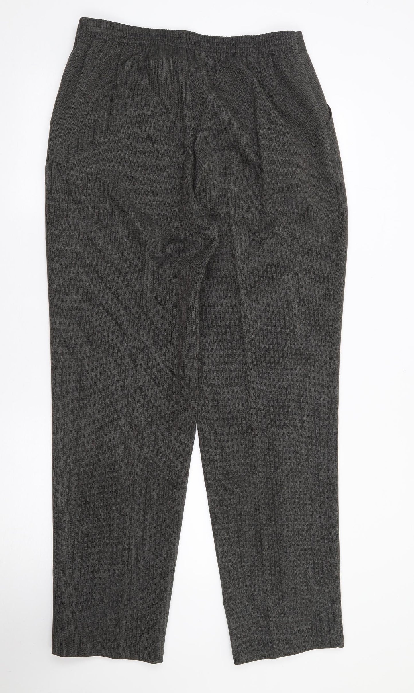 Marks and Spencer Womens Brown  Polyester Trousers  Size 14 L33 in Regular