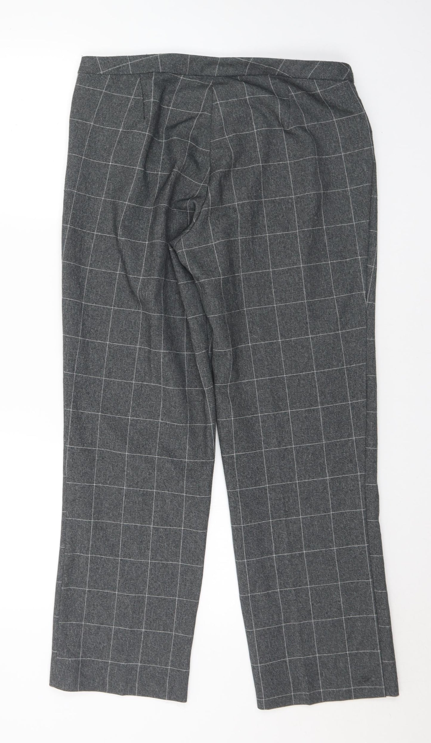 Gerard Womens Grey Check Polyester Trousers  Size 12 L28 in Regular