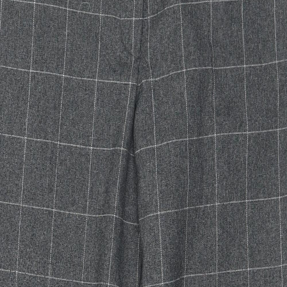 Gerard Womens Grey Check Polyester Trousers  Size 12 L28 in Regular