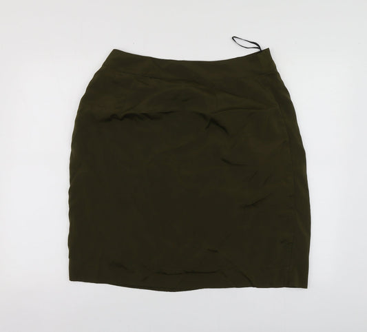 eShakti Womens Green Polyester A-Line Skirt Size 14