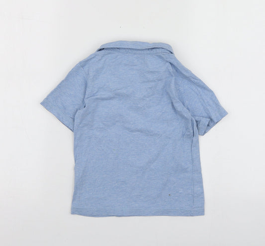 Rocha Boys Blue Cotton Basic Polo Size 4-5 Years Collared