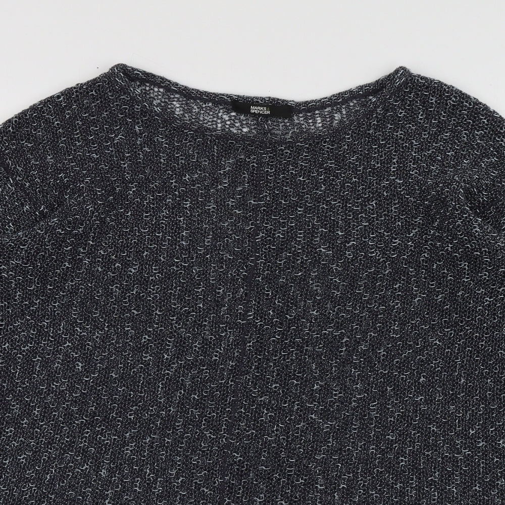 Marks and Spencer Womens Blue Round Neck Acrylic Pullover Jumper Size 12