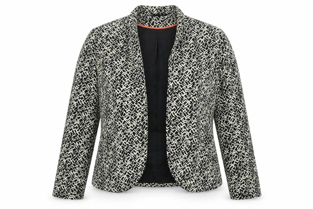 Next Womens Beige Geometric  Jacket  Size 14