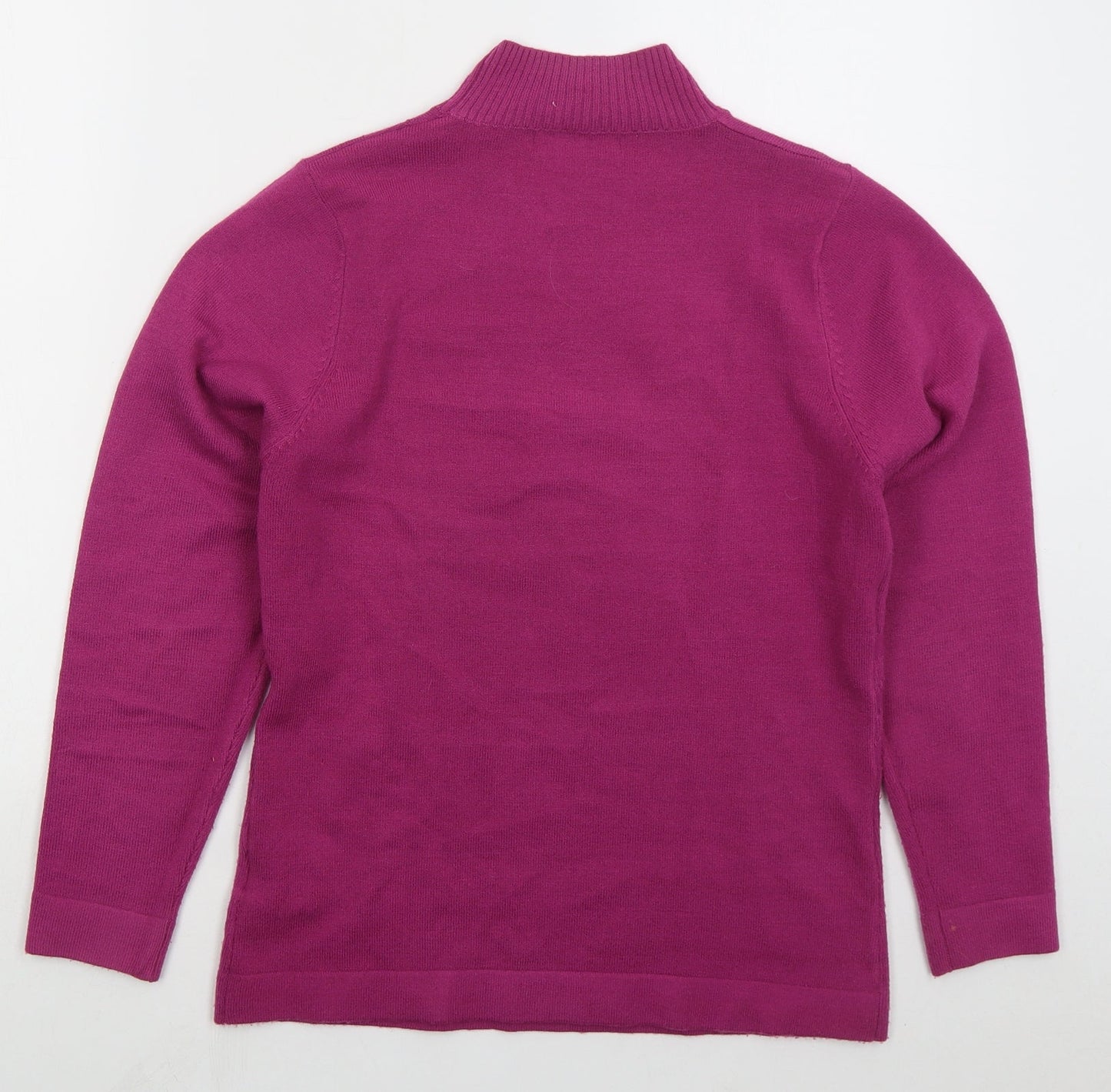 Fabrizio Womens Pink Mock Neck  Acrylic Pullover Jumper Size M