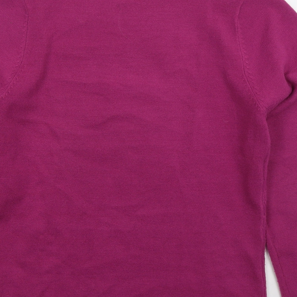 Fabrizio Womens Pink Mock Neck  Acrylic Pullover Jumper Size M