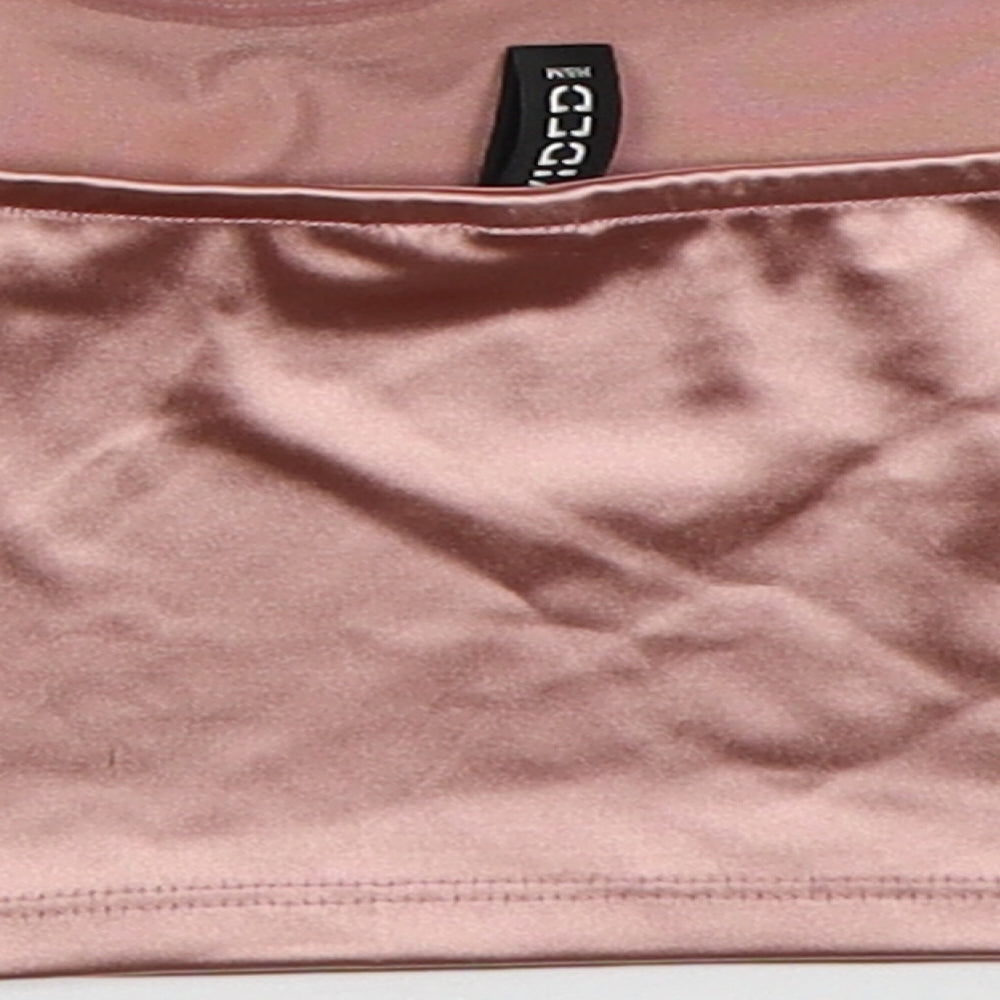 H&M Womens Pink  Polyester Cropped Tank Size S Round Neck