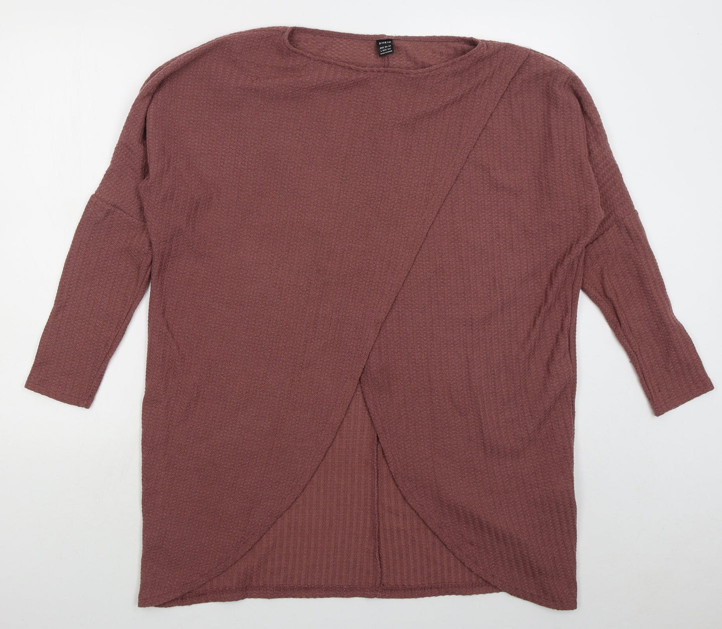 Shien Womens Pink Roll Neck  Cotton Pullover Jumper Size L
