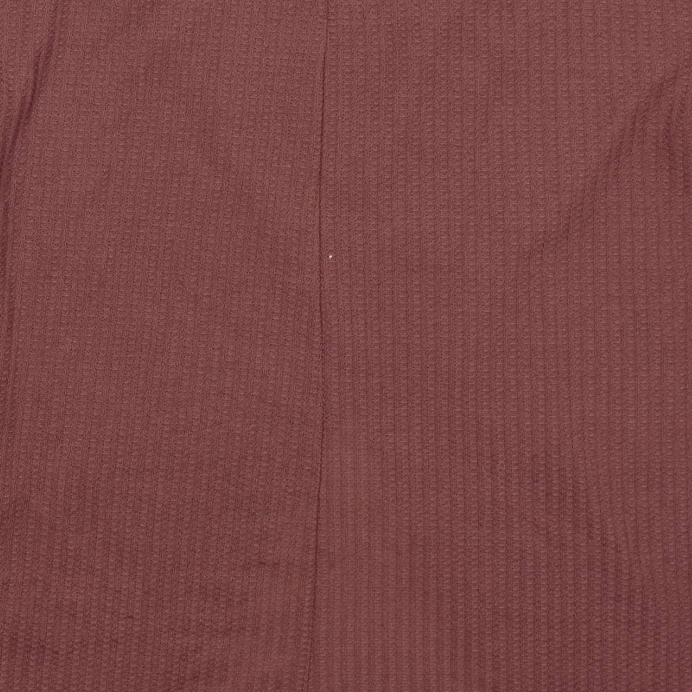 Shien Womens Pink Roll Neck  Cotton Pullover Jumper Size L
