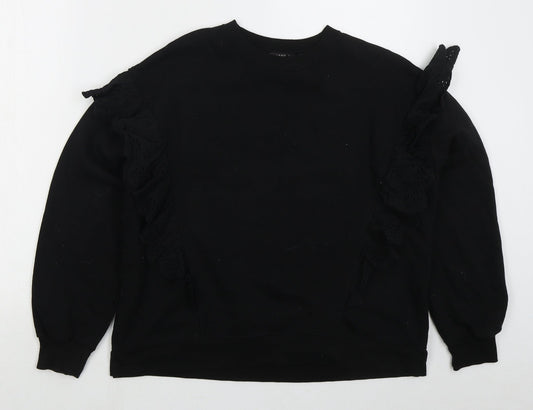 Dunnes Womens Black  Cotton Pullover Sweatshirt Size M  Pullover