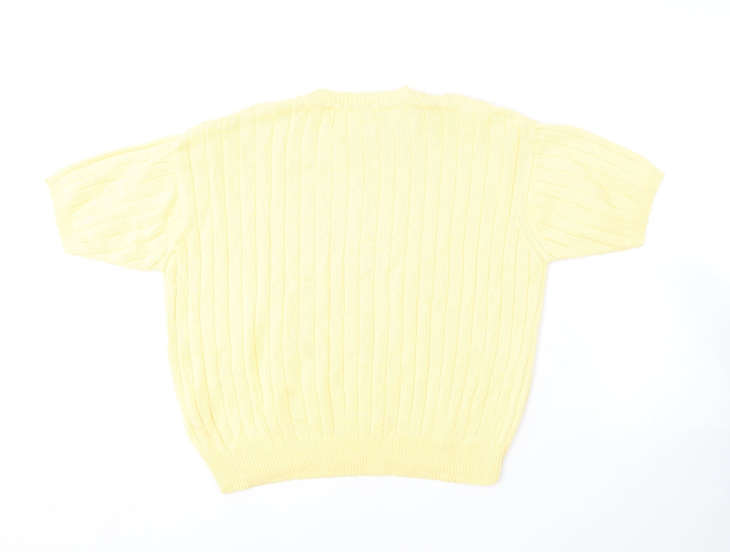 Compliments  Womens Yellow Round Neck  Cotton Pullover Jumper Size M