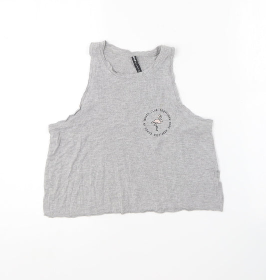 Cropp  Girls Grey  Cotton Basic T-Shirt Size XS V-Neck