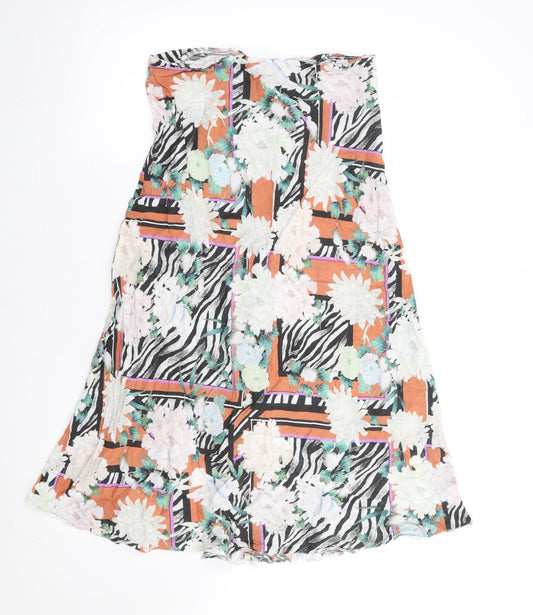 ASOS Womens Multicoloured Floral Polyester Flare Skirt Size 10   Zip