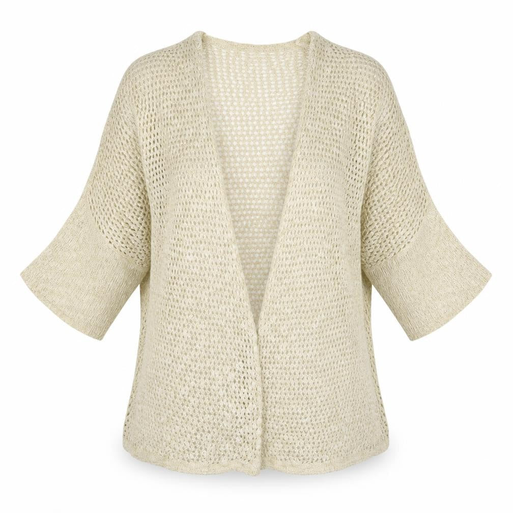 Dorothy Perkins Womens Beige V-Neck  Cotton Cardigan Jumper Size M