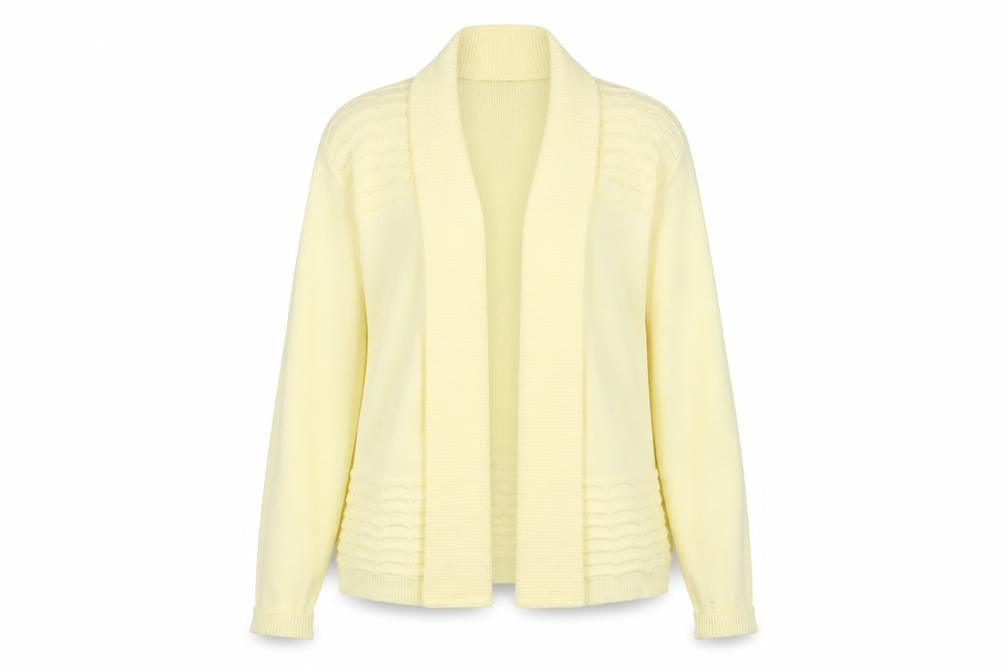 Envy Womens Yellow V-Neck  Acrylic Cardigan Jumper Size S