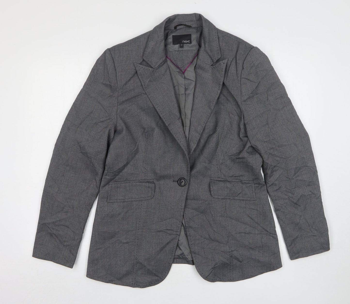 NEXT Womens Grey  Polyester Jacket Suit Jacket Size 16