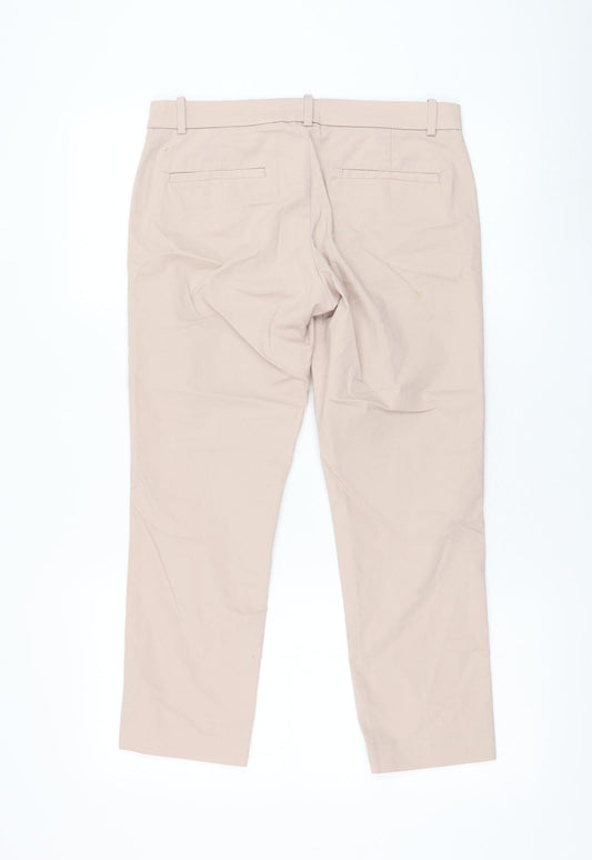 Uniqlo Womens Pink  Polyester Cropped Trousers Size 30 in L23 in Regular Zip