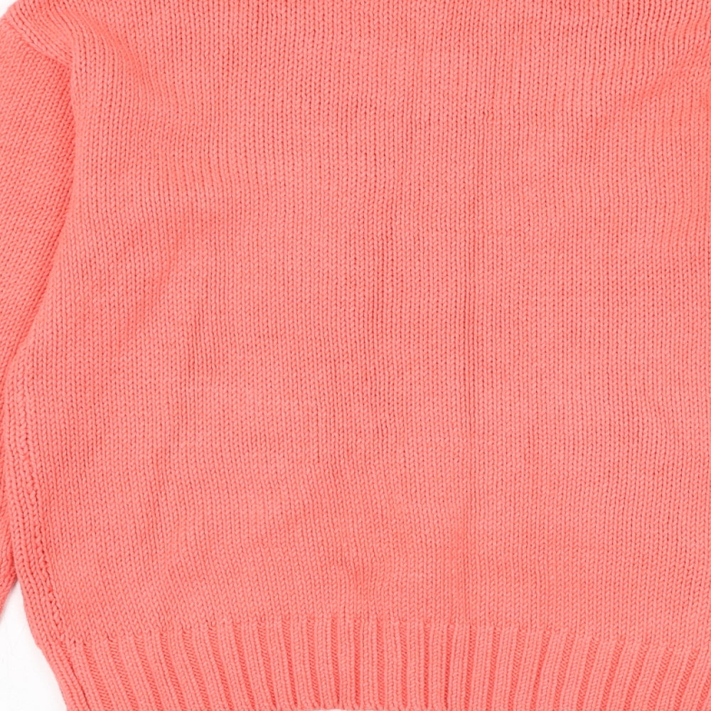 Dorothy Perkins Womens Pink Round Neck  Cotton Pullover Jumper Size 8