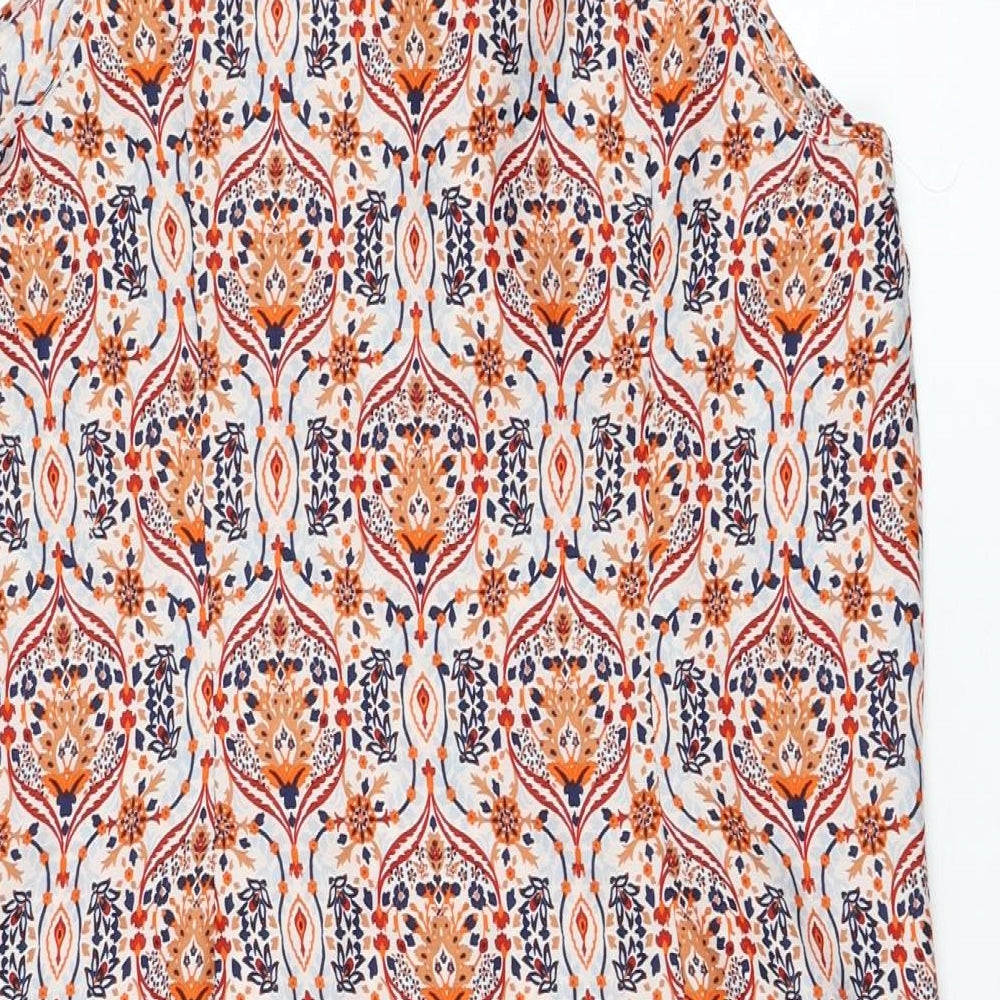 New Look Womens Ivory Geometric Polyester Shift  Size 12  Round Neck Pullover