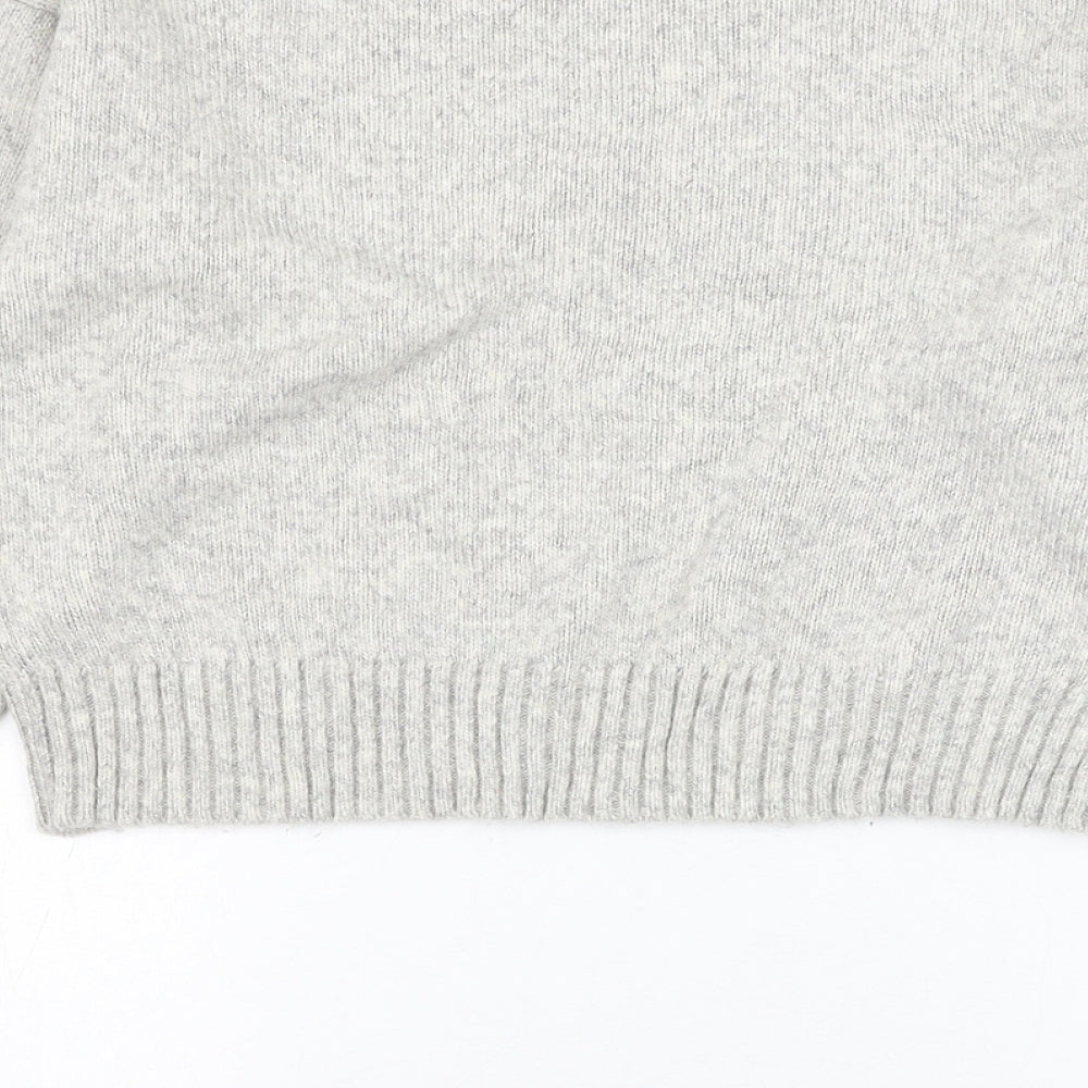 New Look Womens Grey Round Neck  Acrylic Pullover Jumper Size S