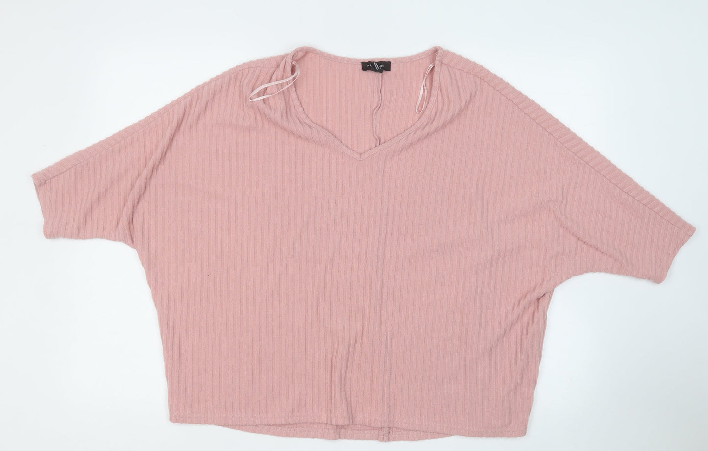 New Look Womens Pink Round Neck  Polyester Pullover Jumper Size M