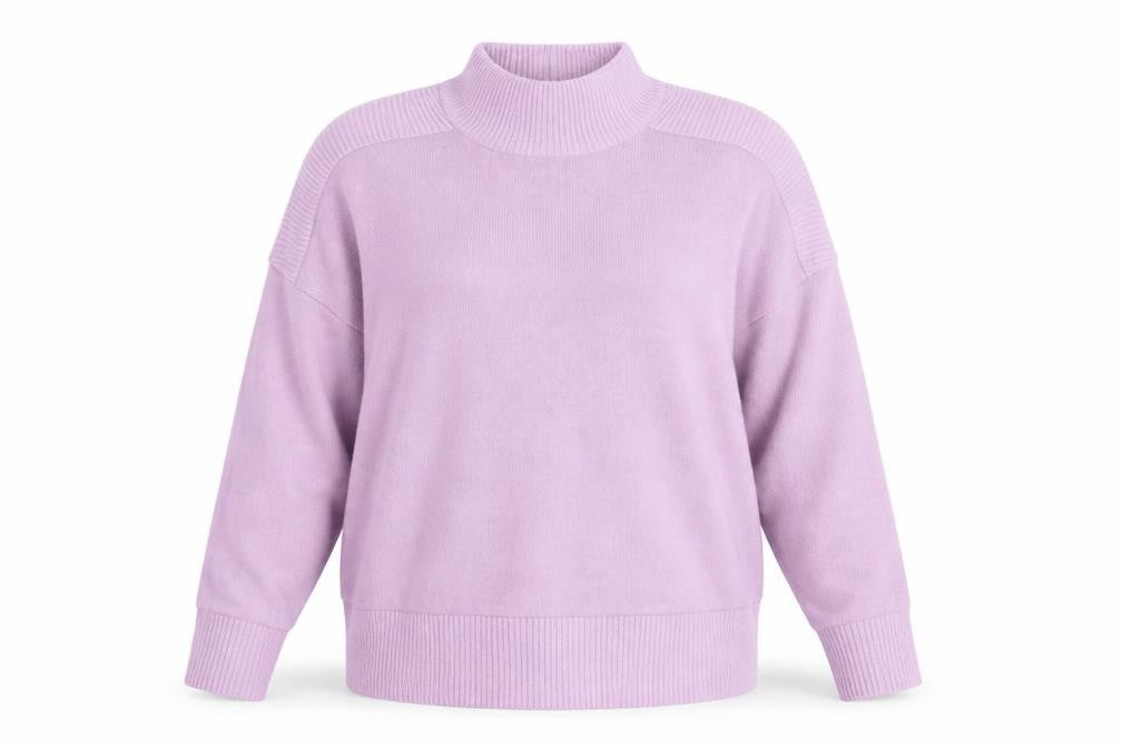 Dunnes Womens Pink Mock Neck  Polyester Pullover Jumper Size M