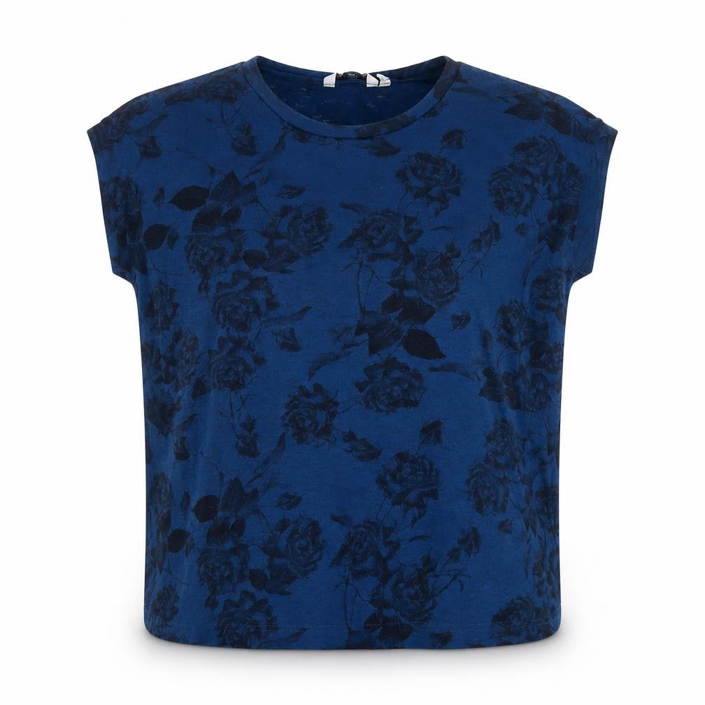 New Look Womens Blue Round Neck Floral Polyester Vest Jumper Size 10