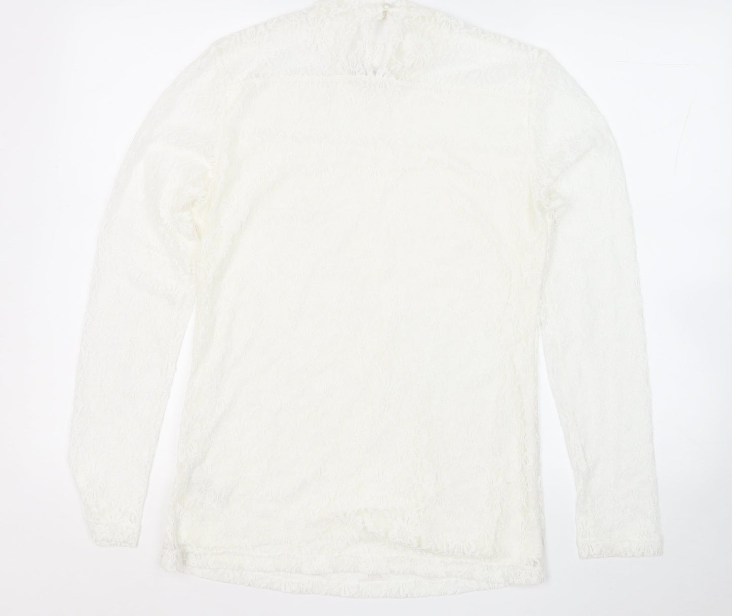 Kaffe Womens White Round Neck Floral Polyimide Pullover Jumper Size L