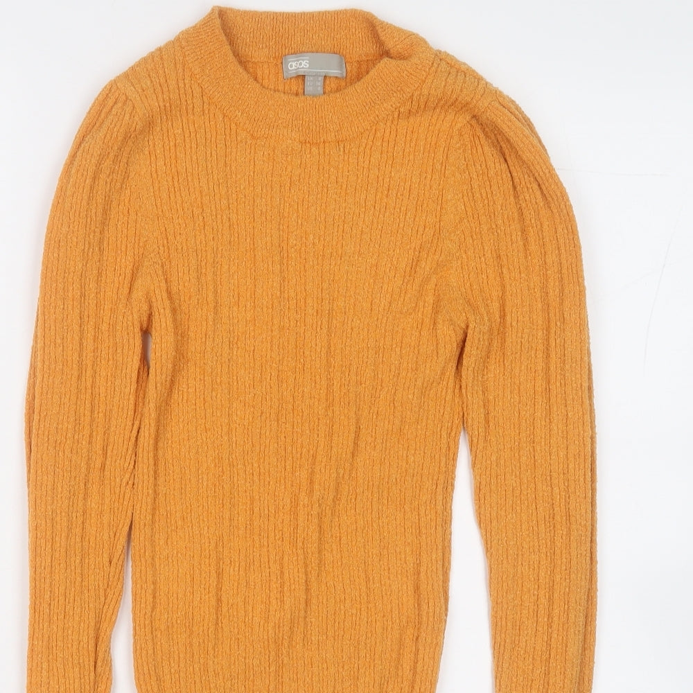 ASOS Womens Orange Round Neck  Acrylic Pullover Jumper Size 8